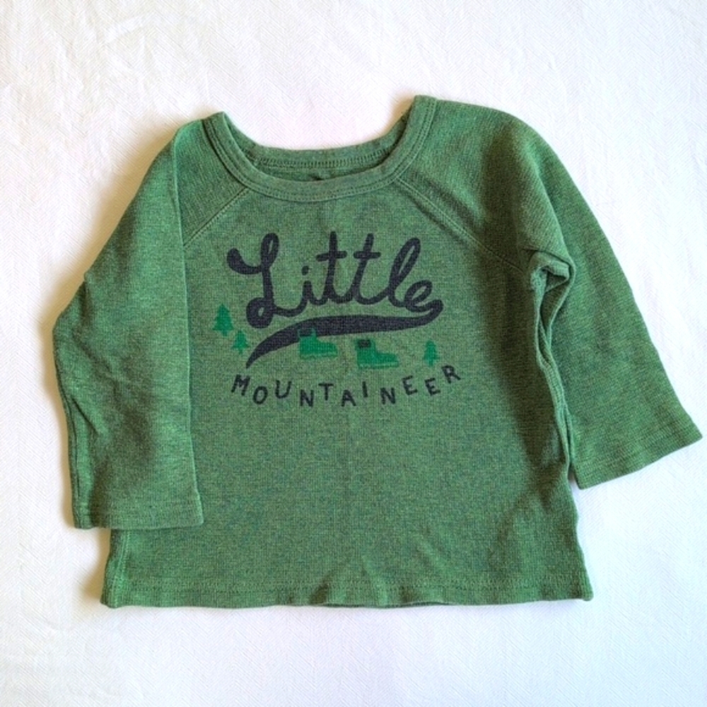 joe fresh graphic cotton thermal waffle knit long sleeve shirt 18-24 months baby